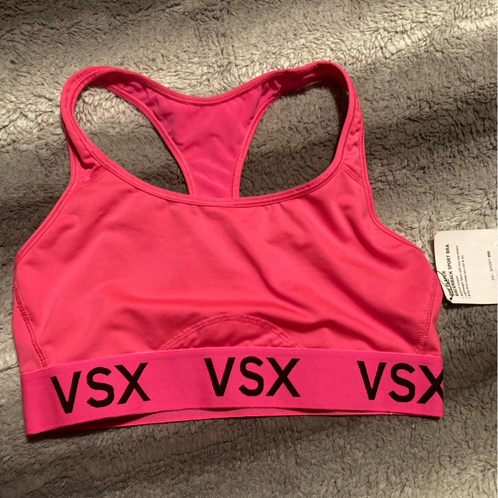 Victoria’s Secret VSX Sports Bra, New with Tags, Bright Pink, Size Medium
